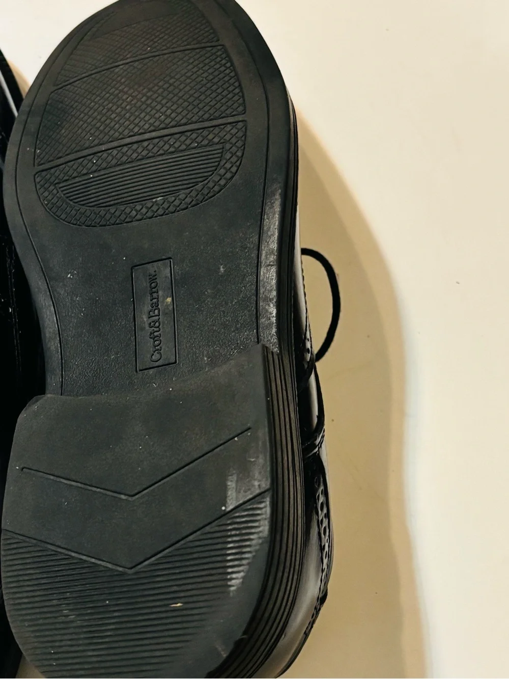 croft & barrow Black Patent Wingtip Oxford Shoes with Yellow Interior